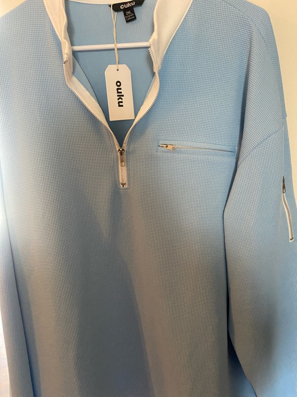 Light Blue Half-Zip Men's Sweater